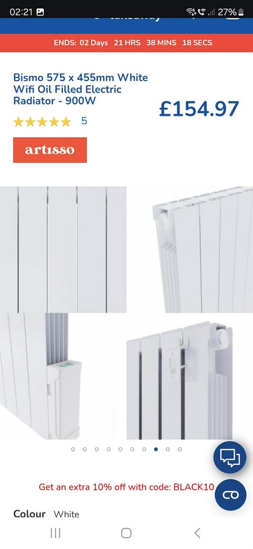 Buy & Sell Hurst Green Dudley - Photos for Bismo 575 x 455mm White Wifi Oil Filled Elect