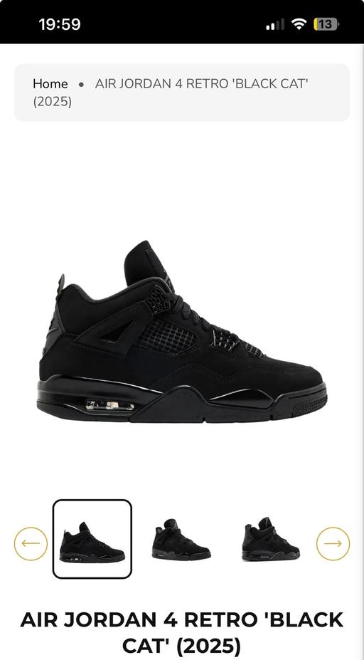 Buy & Sell Purley Croydon - Photos for Air Jordon 4s Black Cats limited edition