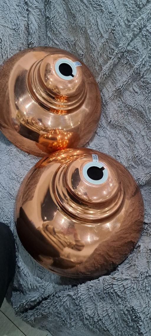 Buy & Sell Four Oaks Birmingham - Photos for Pair of Copper-Effect Metal Pendant Light Sha