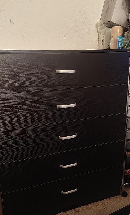 Buy & Sell Cannon Street Station Central London - Photos for Black 5 Drawer - Chest of Drawers