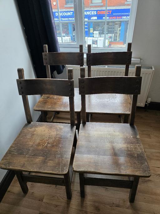 Buy & Sell - Photos for 4x Vintage Wooden Chairs – Solid & Sturdy