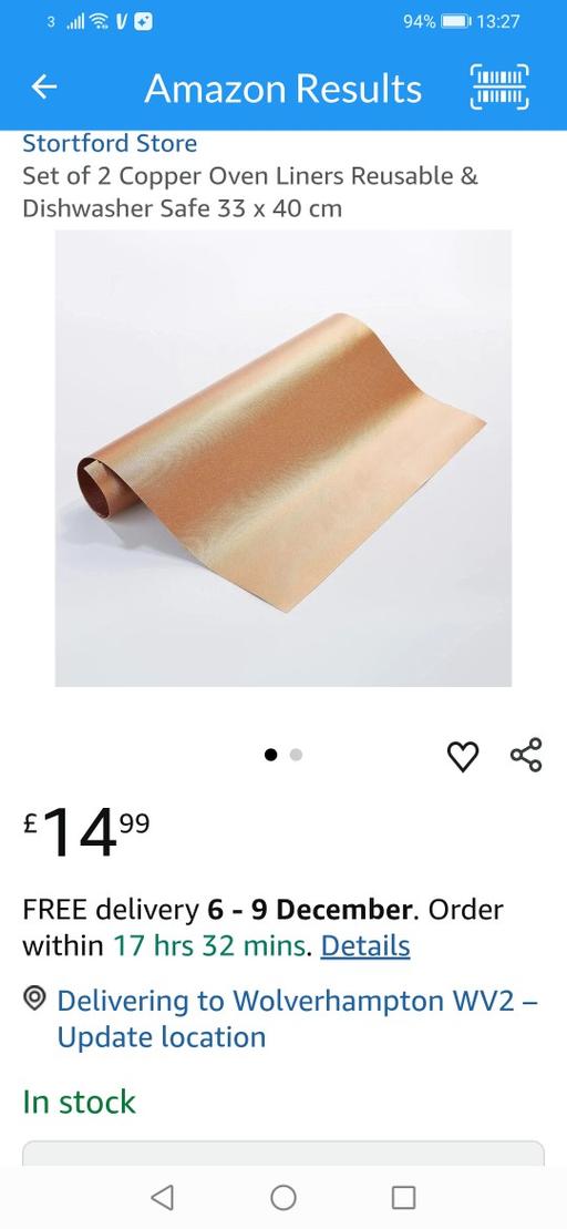 Buy & Sell Heath Town Wolverhampton - Photos for New copper infused oven liners RRP £15