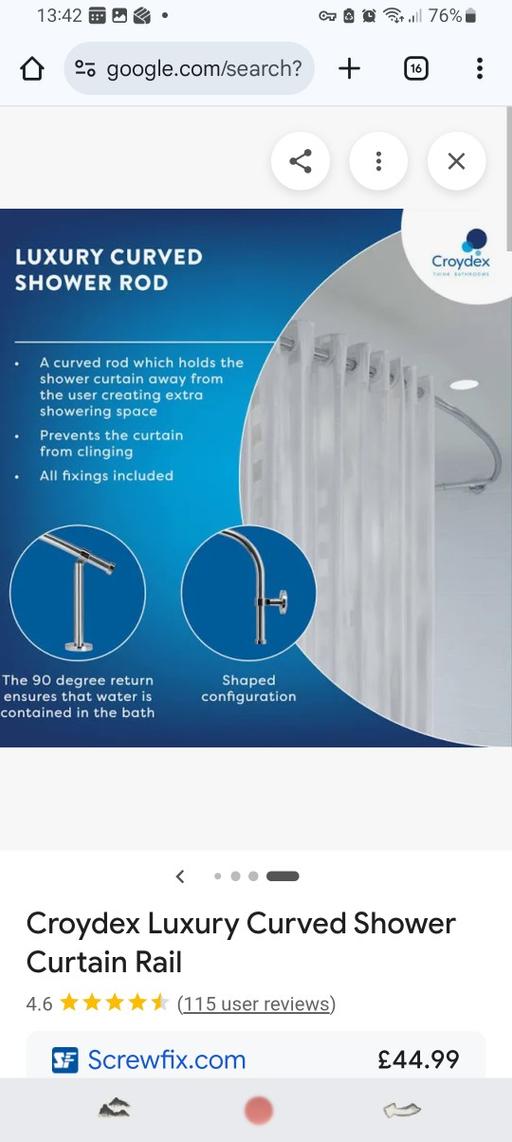 Buy & Sell Angel North London - Photos for CROYDEX LUXURY SHOWER RAIL