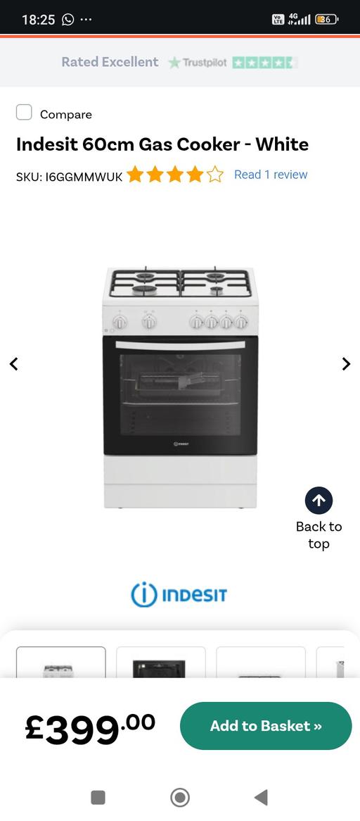 Buy & Sell Deptford South East London - Photos for indesit Gaz cooker New