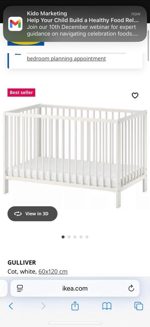 Buy & Sell Colliers Wood South West London - Photos for Ikea cot 120x60cm inc mattress