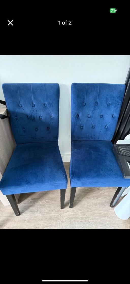 Buy & Sell Colliers Wood South West London - Photos for Royal blue chairs. 4 chairs