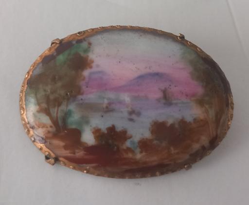 Buy & Sell Thatto Heath Saint Helens - Photos for antique hand painted scene brooch