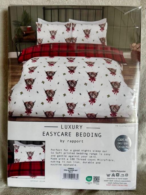 Buy & Sell Mastin Moor Chesterfield - Photos for MacMoo Highland Cow Festive Duvet Set - King