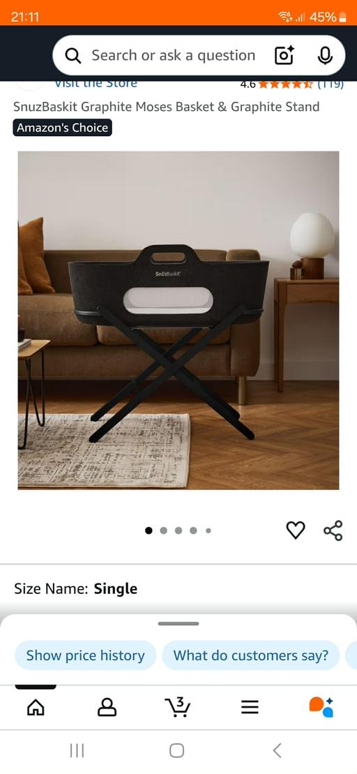 Buy & Sell Hurst Green Dudley - Photos for SnuzBaskit Graphite Moses Basket & GrapPREMIU