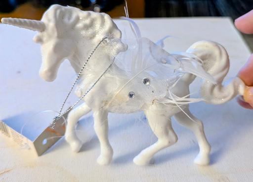 Buy & Sell Georgetown Blaenau Gwent - Photos for 🎄 Christmas white glittered hanging unicorn.