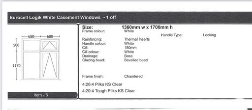 Buy & Sell Tyseley Birmingham - Photos for NEW UPVC WINDOW (1360x1670) 2 openers + GLASS