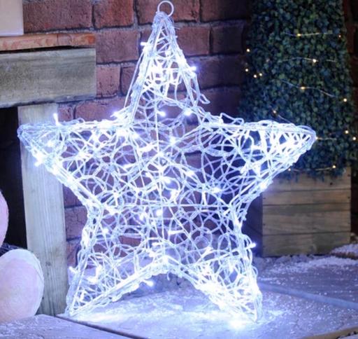 Buy & Sell Gretton North Northamptonshire - Photos for 58cm Lit White Twinkling Soft Acrylic Star