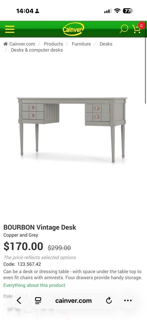 Buy & Sell Manor Park East London - Photos for Wooden desk with 4 side pull out drawers,