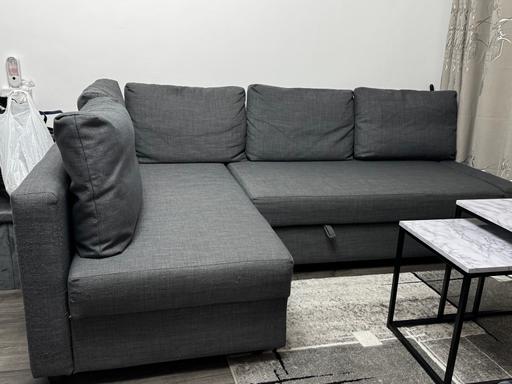 Buy & Sell Commercial Road East London - Photos for Corner sofa-bed with storage dark grey