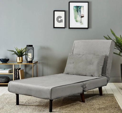 Buy & Sell Newham East London - Photos for Laura Ashley Single Sofa Bed - Grey Velvet