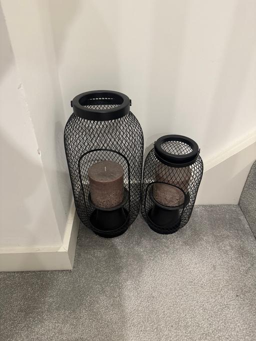 Buy & Sell East Ham East London - Photos for Set of 2 black mesh candle lanterns