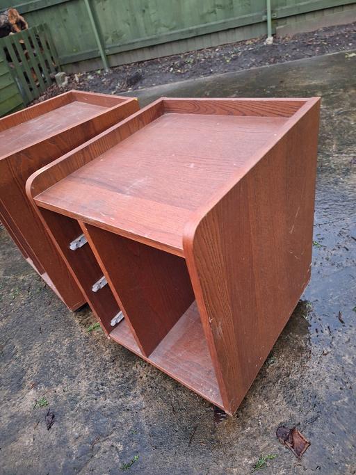 Buy & Sell Wednesfield Wolverhampton - Photos for 2x solid walnut trolleys, wooden bedside lamp