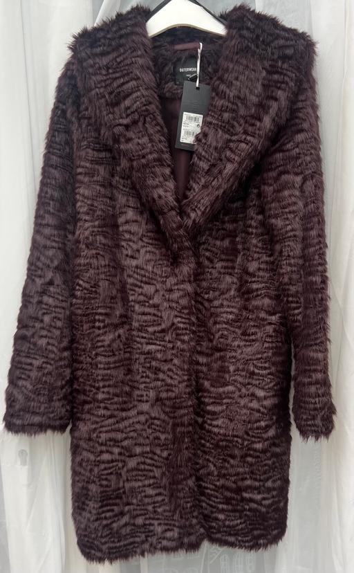 Buy & Sell Heaton Mersey Stockport - Photos for New Next ladies burgundy faux fur coat, sz 12