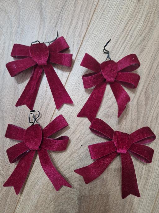 Buy & Sell Hall Green Birmingham - Photos for set of 4 red velvet bows Christmas tree decor