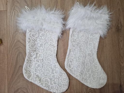 Buy & Sell Hall Green Birmingham - Photos for set of 2 ivory white lace Christmas stockings
