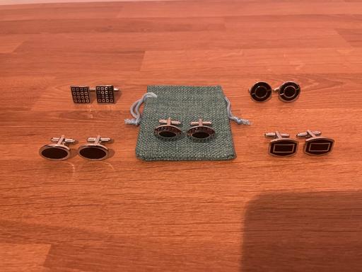 Buy & Sell Higham-on-the-Hill Hinckley and Bosworth - Photos for Silver black stainless steel cufflinks bundle