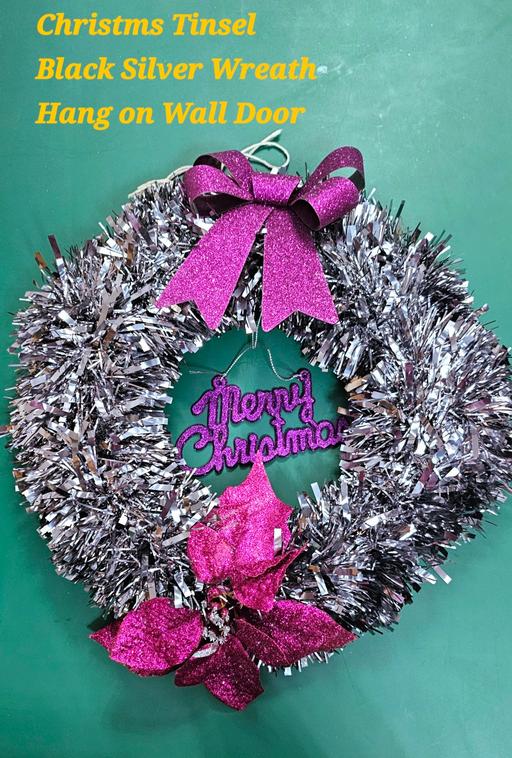 training Heath Hayes Cannock Chase - Photos for Christmas Tinsel Wired Wreath Black Silver