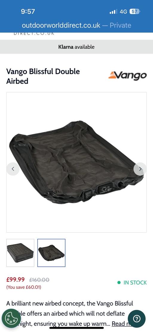 Buy & Sell Penkridge South Staffordshire - Photos for Vango self inflating double bed