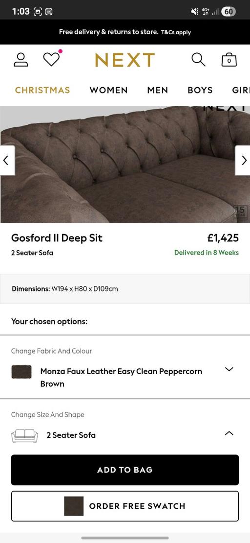 Buy & Sell Birmingham Birmingham - Photos for Gosford sofa