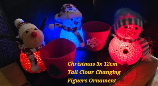 Buy & Sell Heath Hayes Cannock Chase - Photos for Christmas 3X 12cm Tall Snowmen Riendeer Colou