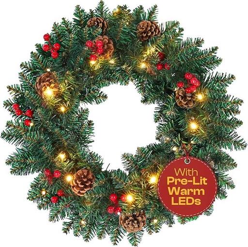 Buy & Sell Minworth Trade Park Birmingham - Photos for 18inch Large Pre Lit Christmas Wreath NEW