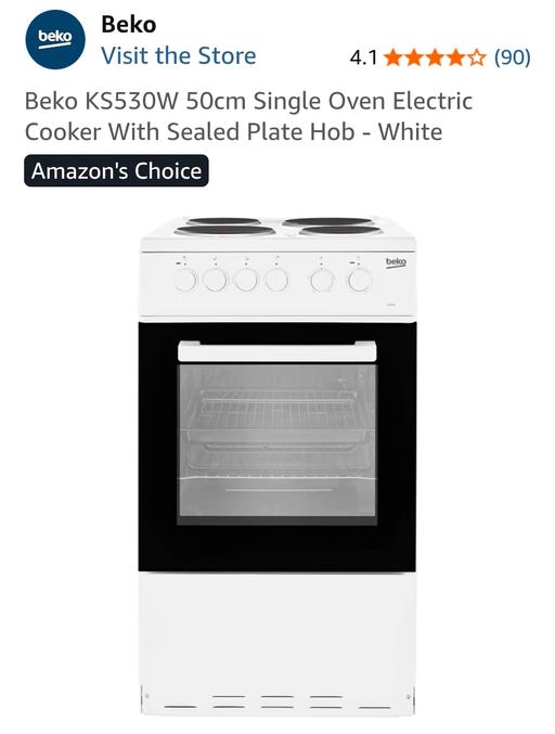 Buy & Sell Brompton South West London - Photos for Beko KS530W 50cm Single Oven Electric Cooker
