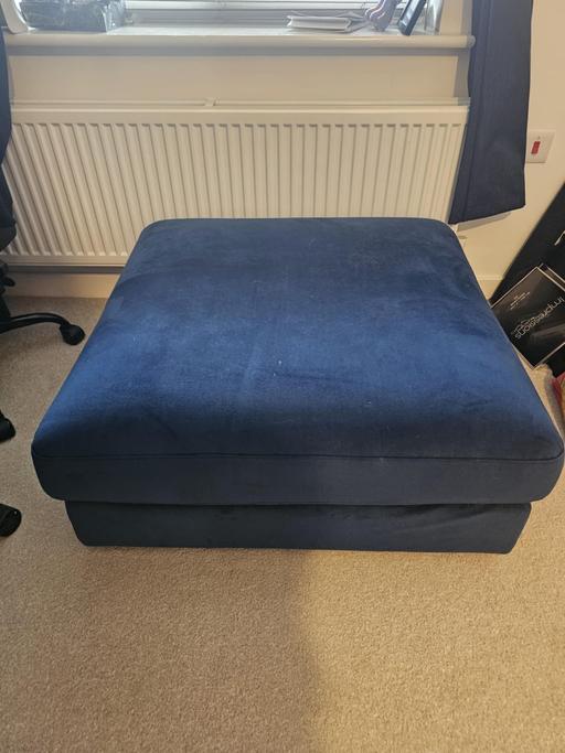 Buy & Sell Stoke Bardolph Gedling - Photos for large royal blue velvet plush foot stool sofa