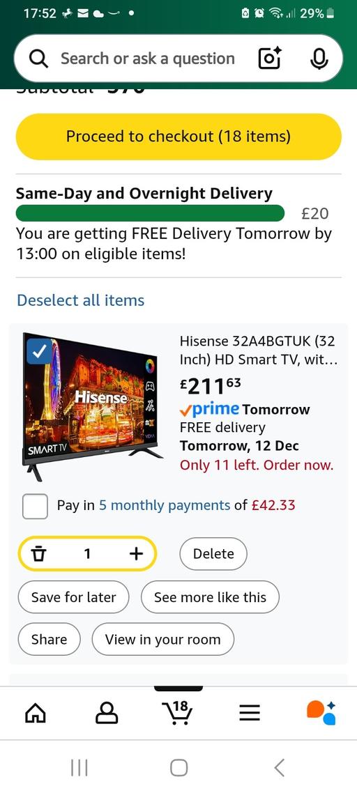Buy & Sell High Green Sheffield - Photos for HISENSE SMART 32 INCH TV
