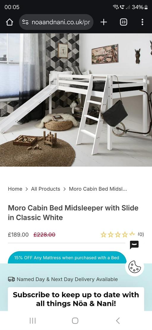 Buy & Sell Hurst Green Dudley - Photos for Moro Cabin Bed Midsleeper with Slide in Class