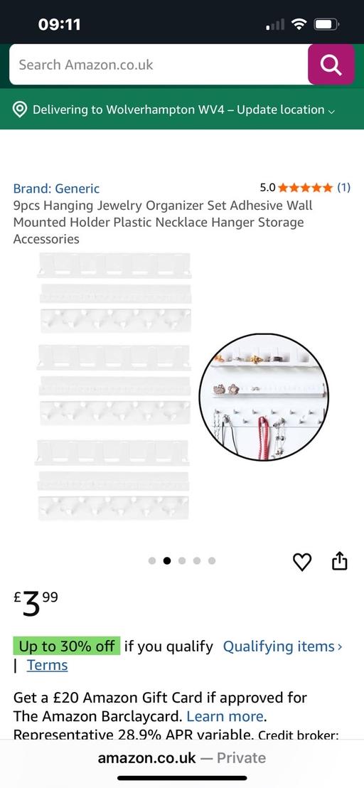 Buy & Sell Wednesfield Wolverhampton - Photos for 9 pc jewelry hooks self adhesive