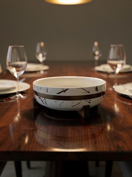 Buy & Sell Chinbrook South East London - Photos for Golden Marble Porcelain Salad Serving Bowl