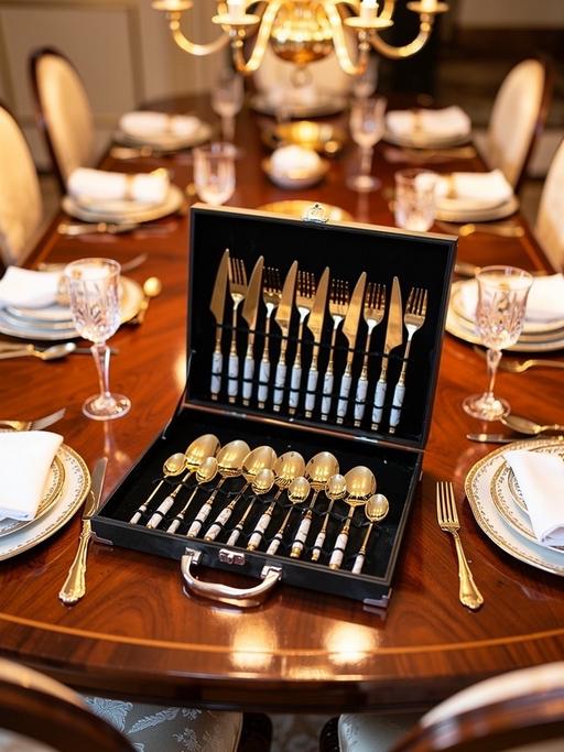 Buy & Sell Chinbrook South East London - Photos for 24 piece gold plated cutlery set