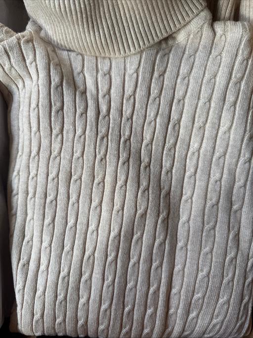 Buy & Sell Noel Park North London - Photos for Men cable- knitted turtleneck cream jumper