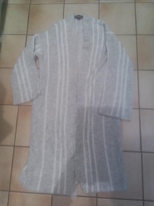 Buy & Sell Streetly Walsall - Photos for LADIES LONGLINE GREY/WHITE CARDIGAN/JACKET