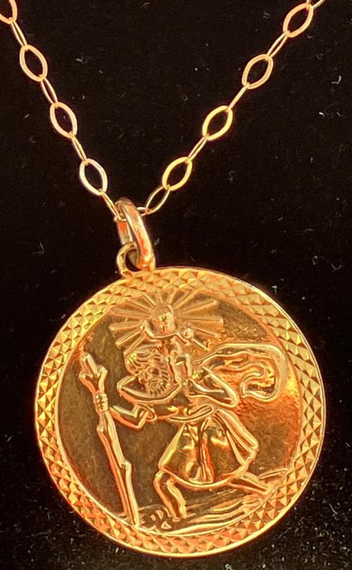 Buy & Sell Yeovil Somerset - Photos for Ladies 9ct Gold Saint Christopher Medal 375