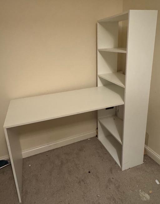 Buy & Sell Abington West Northamptonshire - Photos for 2 x White Desk with4 Tier bookshelf. £50 ono