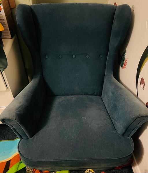 Buy & Sell Grappenhall Warrington - Photos for Blue spacious winged chair