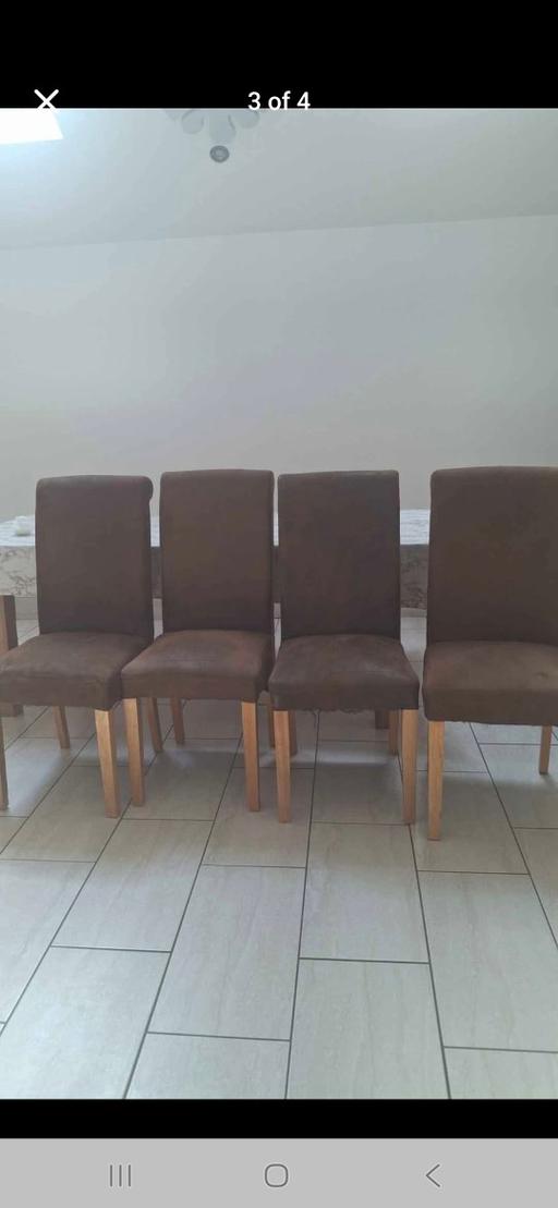 Buy & Sell Eastville Bristol - Photos for set of 4 brown faux leather dining chairs