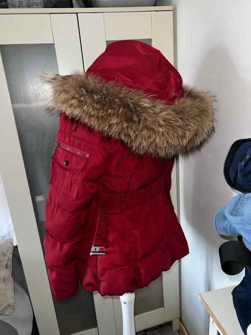 Buy & Sell Everton Liverpool - Photos for Women’s fur hooded red coat with belt, small