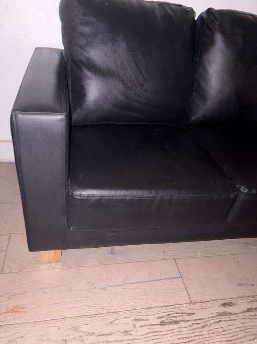 Buy & Sell Ealing West London - Photos for Black 2-Seater Sofa – Faux Leather