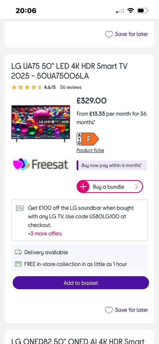 Buy & Sell Westwood Mid Devon - Photos for LG 50” 4K UHD TV