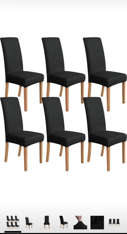 Buy & Sell Tividale Sandwell - Photos for 6 X stretchy black dining chair covers.