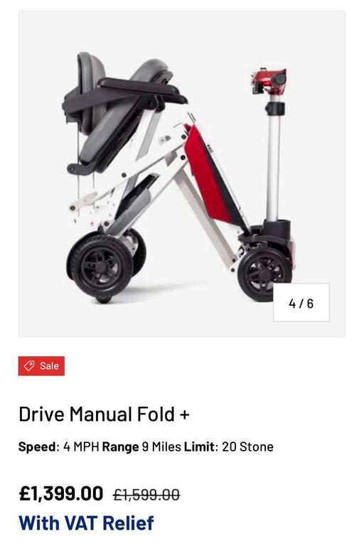 Buy & Sell The Headland Hartlepool - Photos for mobility scooter Drive Manual Fold+