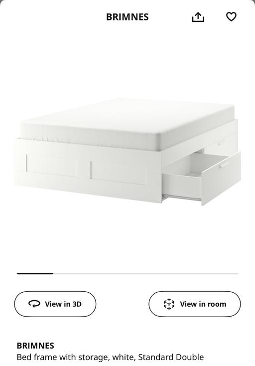 Buy & Sell Barking Barking and Dagenham - Photos for IKEA brimnes bed with Head board & Mattress