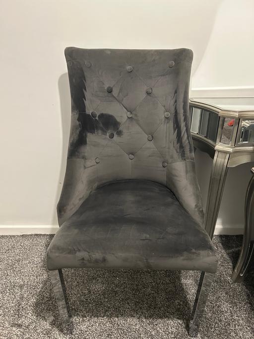 Buy & Sell Hurworth Darlington - Photos for Grey Velvet Chair with Chrome Legs